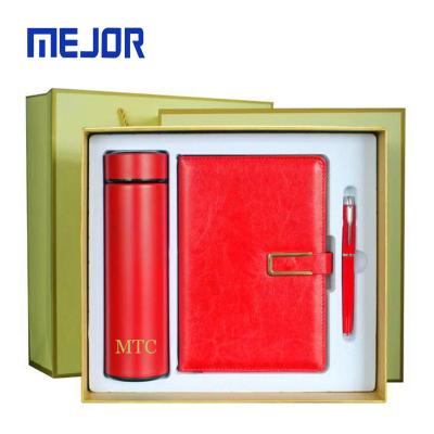 China Super size suit notebook powerbank 10000mah golden gift mini attack 4 in 1 metal thermos cup 16g pen USB drive combo for sale