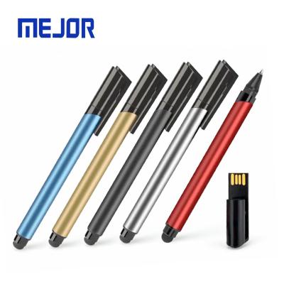 China 2 sides logo printing Metal case 4G ball-pen brand 2.0 flash disk 16g cheap SDK UDP chip business card Pen drive 8G for sale