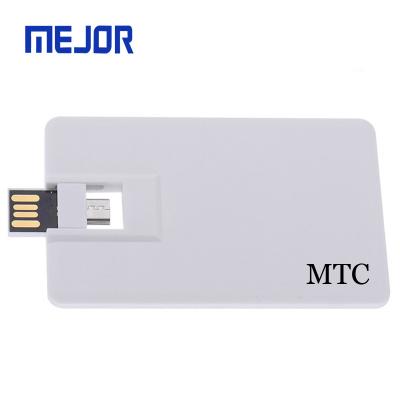 China 2 sides logo full printing Exhibition Gift 4 Business Card pen drive 8G swivel flash disk 32gb micro 2.0 OTG card usb for sale