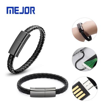 China Leather Line Multi Charger USB Cable Braided Leather Fast Charging Type C Charger Data Line USB Metal Strap Cabo Phone Cord Cable for sale