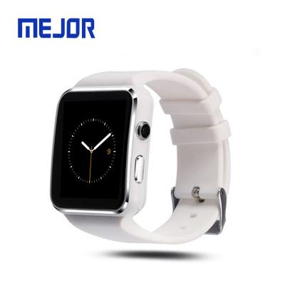 China 3G Pearl White wearfit phone watches X6 bracelet mobile Reloj A6 sports rubber strap smart watch for sale