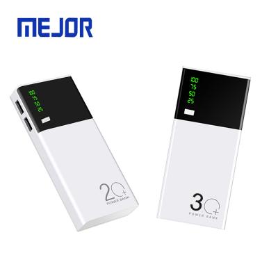 China 2.1A Output Large Display Brand 30000mah 2 USB Charger M5 Portable Fast White Mobile Power Bank 20000mah for sale