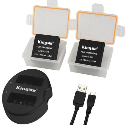 China KingMa 2-Pack 1000mAh DMW-BLG10 Camera Battery and Dual USB Charger for Panasonic Lumix DMC-LX100 II DMC-GX9 DMC-GX85 Camera for sale