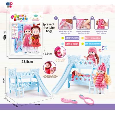 China Baby Toy Funny Girls Gifts Doll Bedding Playing House Baby Furniture Plastic Toys for sale