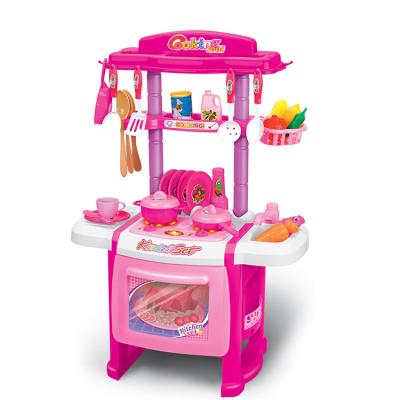 China Good Quality Lightweight Gift Plastic Pink Plastic Kitchen Set Play House Toy And Healthy Kids for sale