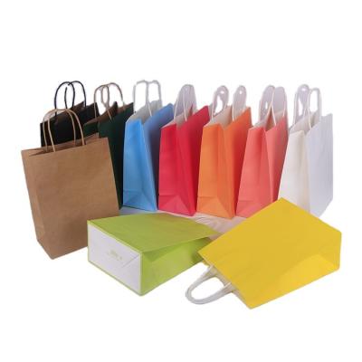 China Handmade Recommend Offset Printing Brown Kraft Paper Bag Orange Offset Kraft Paper Bag for sale