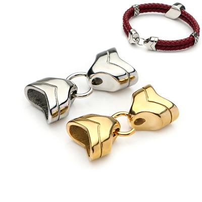 China Mestylish Stainless Steel Hook Clasps Connectors Charms For Licorice Rope Bracelet DIY Leather Jewelry Making Accessories Buckle for sale