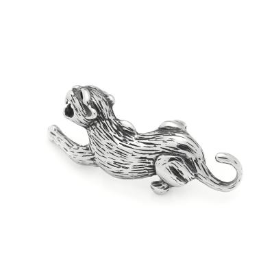 China Antique Silver Punk Style Leopard Jewelry Accessories For Necklace Bracelet Making Copper Pendant Wholesale Leopards for sale