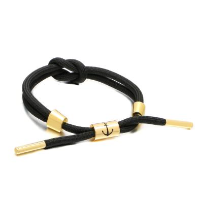 China TRENDY Wholesale Alloy Material Craft Fashion Metal Anchor Simple Rope Bracelet For Men for sale