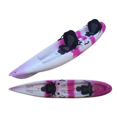 China High quality plastic kayak 2 person HDPE double seater recreational sea fishing kayak LLDPE for sale with paddle for sale