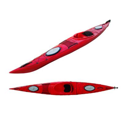 China Lightweight HDPE Longer Size Dinner Ocean Kayak No Inflatable Sit In Plastic Kayak Skiff Boat for sale