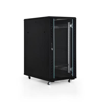 China Transparent Tempered Glass Front Door (metal Door Optional) TH-TD6022 42u rack server cabinet network cabinet visio stencil smart server rack cabinet lock for sale