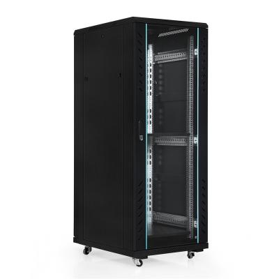 China Transparent Tempered Glass Front Door (metal Door Optional) TH-TD6832 42u rack server cabinet network cabinet visio stencil server cabinet with fan for sale