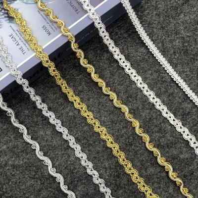 China Small spot quality clothing lace centipede gold edge lace clothing accessories decoration wholesale viable for sale