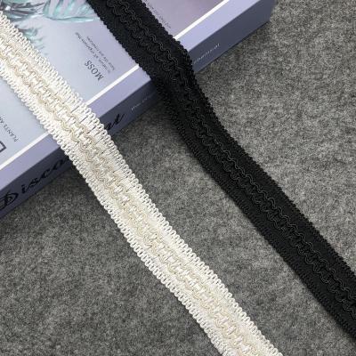 China Ingredients Friendly Black And White Ribbon Curved Edge Belt Jewelry Patchwork Ribbon Webbing Braided Chain for sale