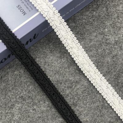 China Viable Ingredients Wholesale Black And White Ribbon Curved Edge Belt Jewelry Patchwork Ribbon Webbing Braided Chain for sale