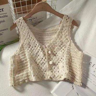 China Viable Fancy Cotton Vest Women Short Sleeveless Decorative Garment Accessories for sale