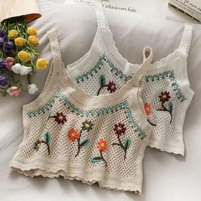 China Elastic Fancy Cotton Vest Women Short Sleeveless Decorative Garment Accessories for sale