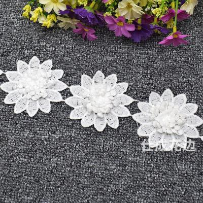 China 3d lace water soluble milky bridal trim,embroidery fabric lace garment accessories wholesale for sale