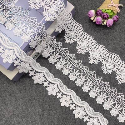 China Water Soluble Fancy Embroidered Lace Trim For Bridal Dress for sale