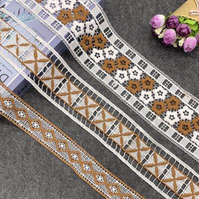 China Water Soluble Fashionable Soft Quality Lace Trim Milky Material Accessories for sale