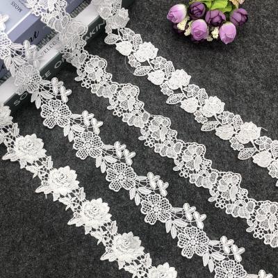 China 4cm Water Soluble Lace Fabric Embroidery Water Soluble Lace Trims For Clothing for sale