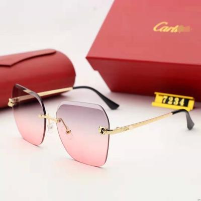 China Fashion sunglasses 2022 new fashion square style women's sexy sunglasses newest gold frame rimless for sale