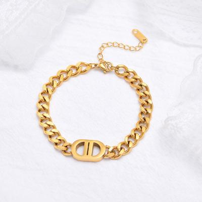 China Wholesale Custom Jewelry Mens Jewelry Bar Bracelet Classic 17cm Cuban Link High Quality Punk ID Chain Bracelet for sale