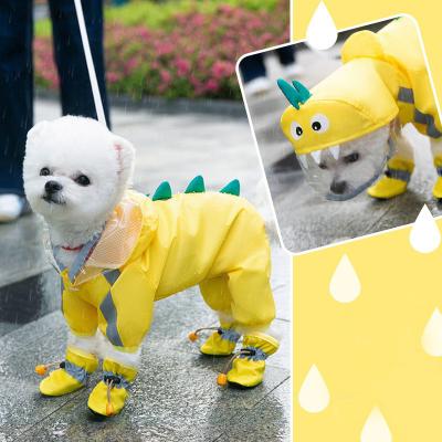 China Stocked Wholesale Custom Transparent TPU Dog Clothes Pet Dog Accessory Outdoor Raincoat for sale