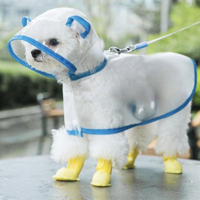 China Stocked Custom Transparent PVC Dog Clothes Pet Dog Accessory Outdoor Raincoat for sale