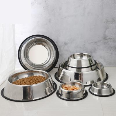 China Amazon Stocked Hot Sale Skid No No Puddle Pet Feeder Holder Stainless Steel Dog Food Bowl for sale