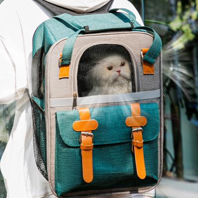 China Custom Foldable Pet Backpack Oxford Stocked Breathable Backpack For Puppies Dogs Cat Pet Carrier Backpack for sale