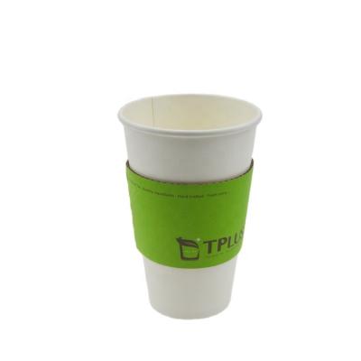 China Factory Wholesale Disposable Eco-Friendly Papercup Sleeves Sleeve Paper Cup Paper Coffee Cups Lid Sleeve for sale