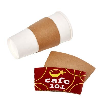 China Xiamen Recyclable Custom Elements Cup Sleeve Cold Cup Sleeve With Handle Paper Coffee Cups Lid Sleeve for sale