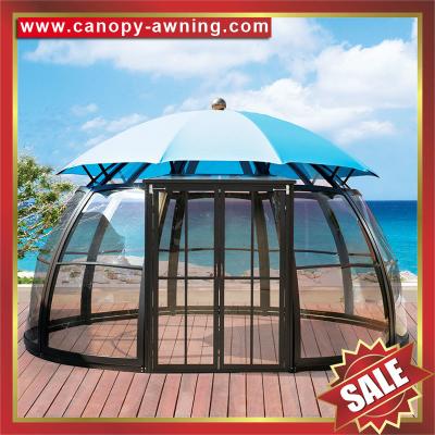 China Beautiful outdoor garden alu aluminum pc polycarbonate gazebo pavilion sunroom sun room house tent dome China for sale