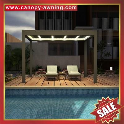 China excellent outdoor Aluminium Motorized Opening louvered shutter Roof Pergola gazebo pavilion for sale