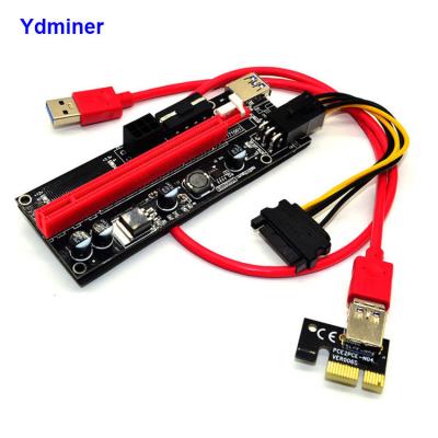 China 12 LED Running NEW VER 009S Power GPU 6pin Cable PCI-e Riser Card 1x to 16x Card USB Supplement for sale