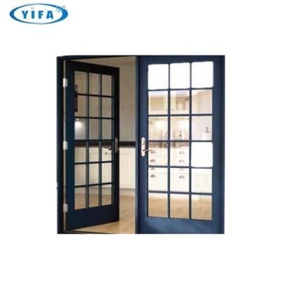 China Latest Modern Custom Design 2 Way Aluminum Casement Swing Door Glazing for sale