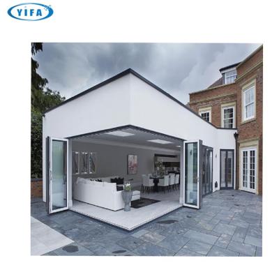 China Modern aluminum glass bi folding door for sunroom balcony for sale