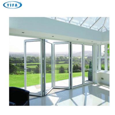 China Modern Interior Folding Doors With Horizontal German Hardware Professional Design Customized Exterior Aluminum Bi-folding Door for sale