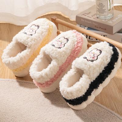 China Durable Cold Winter Cotton And Canvas Non Slip Cartoon Slippers for sale