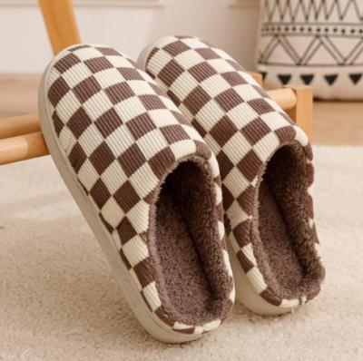 China Fashion Trend Winter Plush Comfortable Black Super Soft Home Winter Cotton Warm Slippers for sale