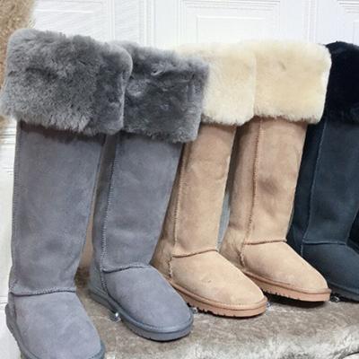 China Hot Selling Bling Water Resistant Anti-skid Winter Snow Sheepskin Fur Hairy Warm Cover Female Boots for sale