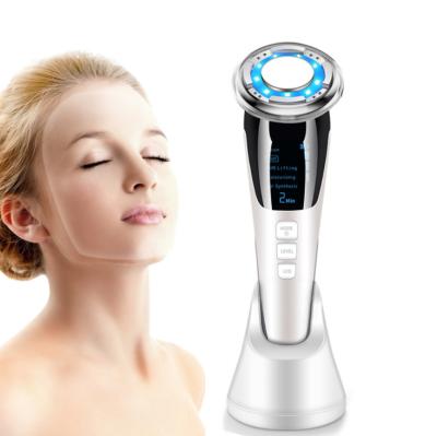 China Hot Cool Sonic Vibration Ion LED Facial Face Lift New EMS Massager Anti Aging Skin Rejuvenation Lifting Tighten RF Facial Instrument for sale