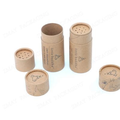 China Custom Paper Loose Tube Materials Recycled Eco-Friendly Powder Packaging Brown Cardboard Tube With Hole Shaker Inside For Powder Packaging for sale