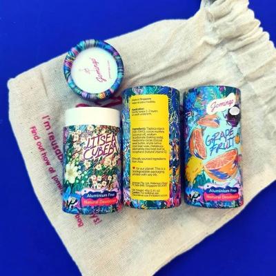 China Eco Friendly Recycled Materials Lip Balm Tube Colorful Custom Printing Paper Lift Up Deodorant Stick Packaging Container 40grams for sale