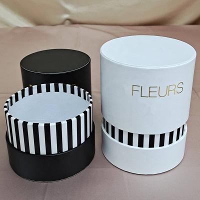 China Recyclable Luxury Custom Design White Round Box Gift Kraft Paper Tube With Flat Edge For Perfume Bottle Packaging for sale