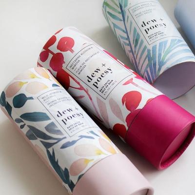 China Factory Price Recyclable Cylinder Shaped Paper Gift Box Skin Care Bottle Packaging Paper Tube Gift Cosmetic Paper Box for sale