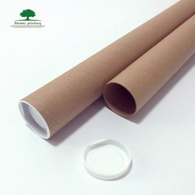 China Recyclable Eco Friendly Cheaper Price Cardboard Mailing Tube Custom Sizes Rigid Paper Tube With Plastic Lids for sale