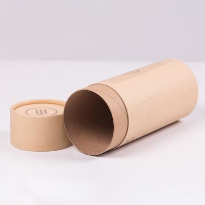 China Handmade Recycled Kraft Paper Canister Round Kraft Paper Round Box For Food, Tea, Coffee Packaging for sale